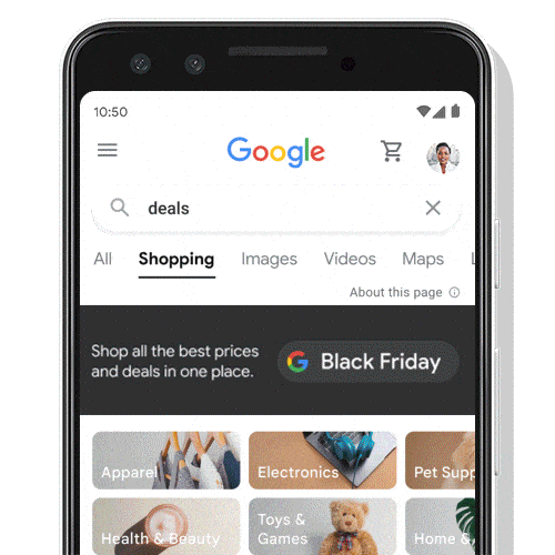 google ads shopping example